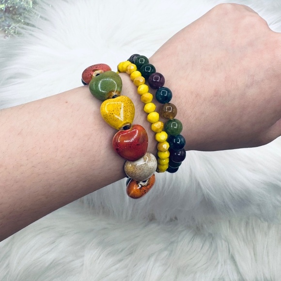 Bohemian Style Ceramic Bracelet Heart Bundle - Picture 2 of 5